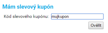 uplatnění slevového kupónu